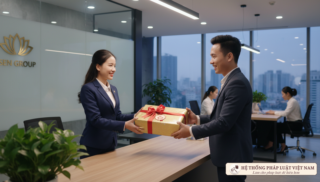Doanh nghiệp tặng quà cho khách hàng