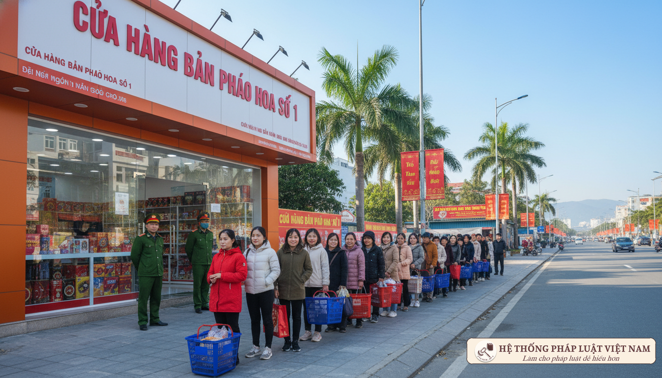 Cửa hàng bán pháo hoa chính hãng của Bộ Quốc phòng