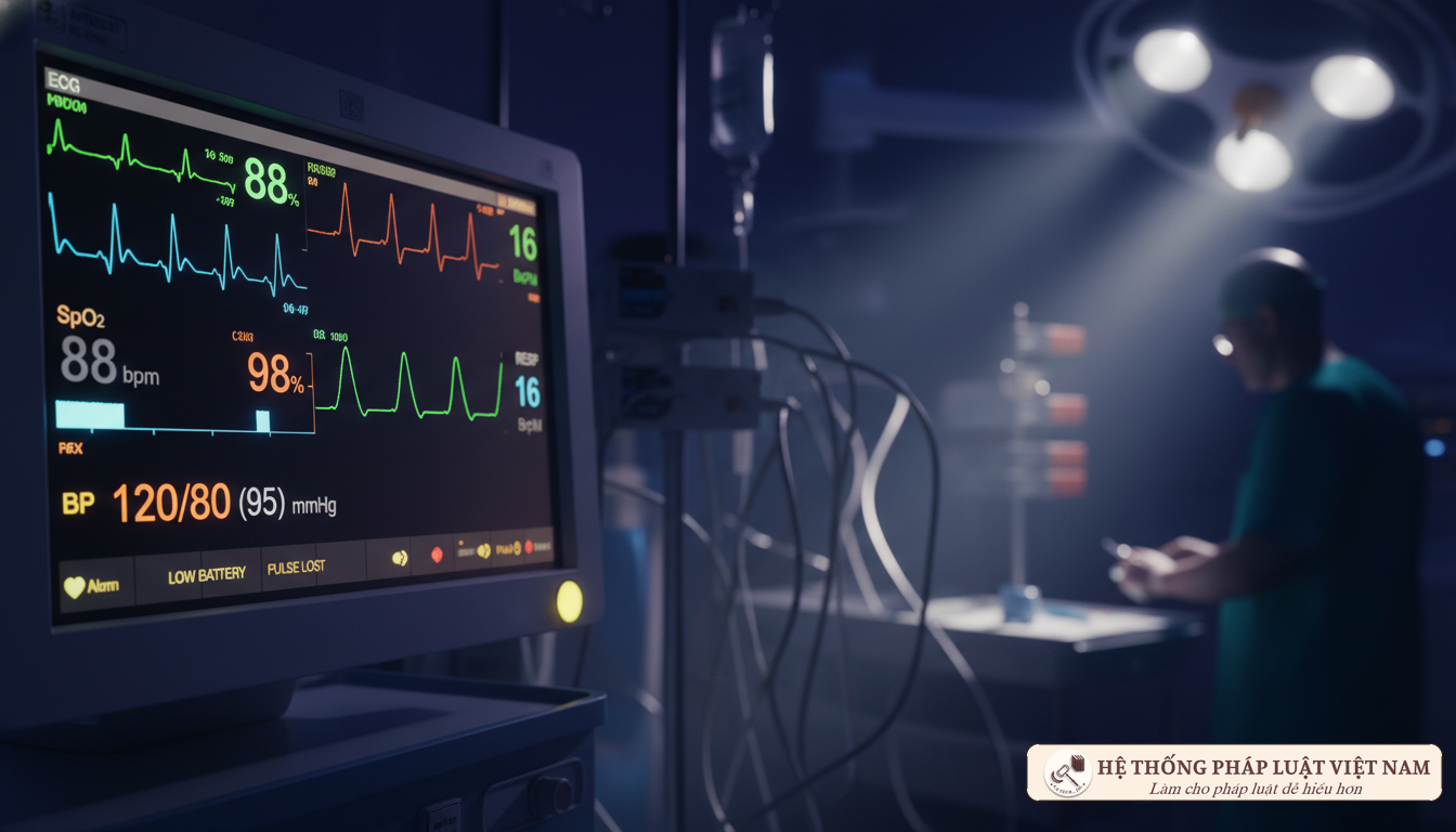 Máy theo dõi dấu hiệu sinh tồn trong phòng hồi sức tích cực ICU