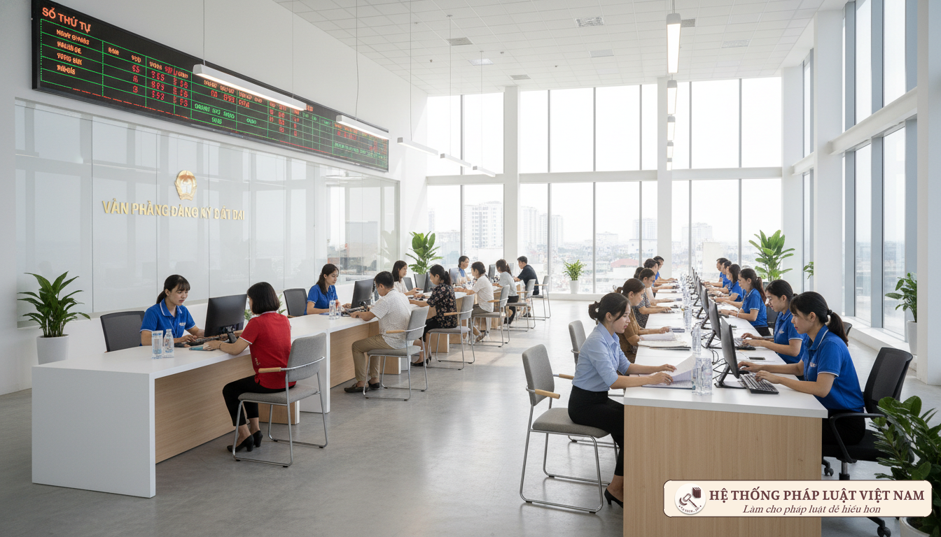 Văn phòng đăng ký đất đai hiện đại năm 2026