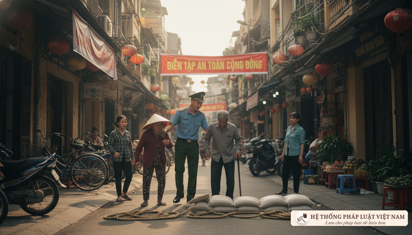 Dân quân tự vệ Hà Nội hỗ trợ cộng đồng