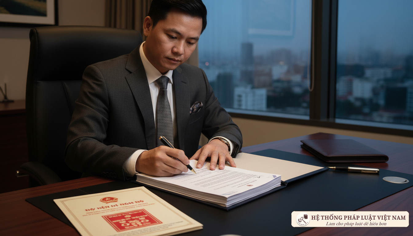 Doanh nhân ký hồ sơ thành lập văn phòng đại diện
