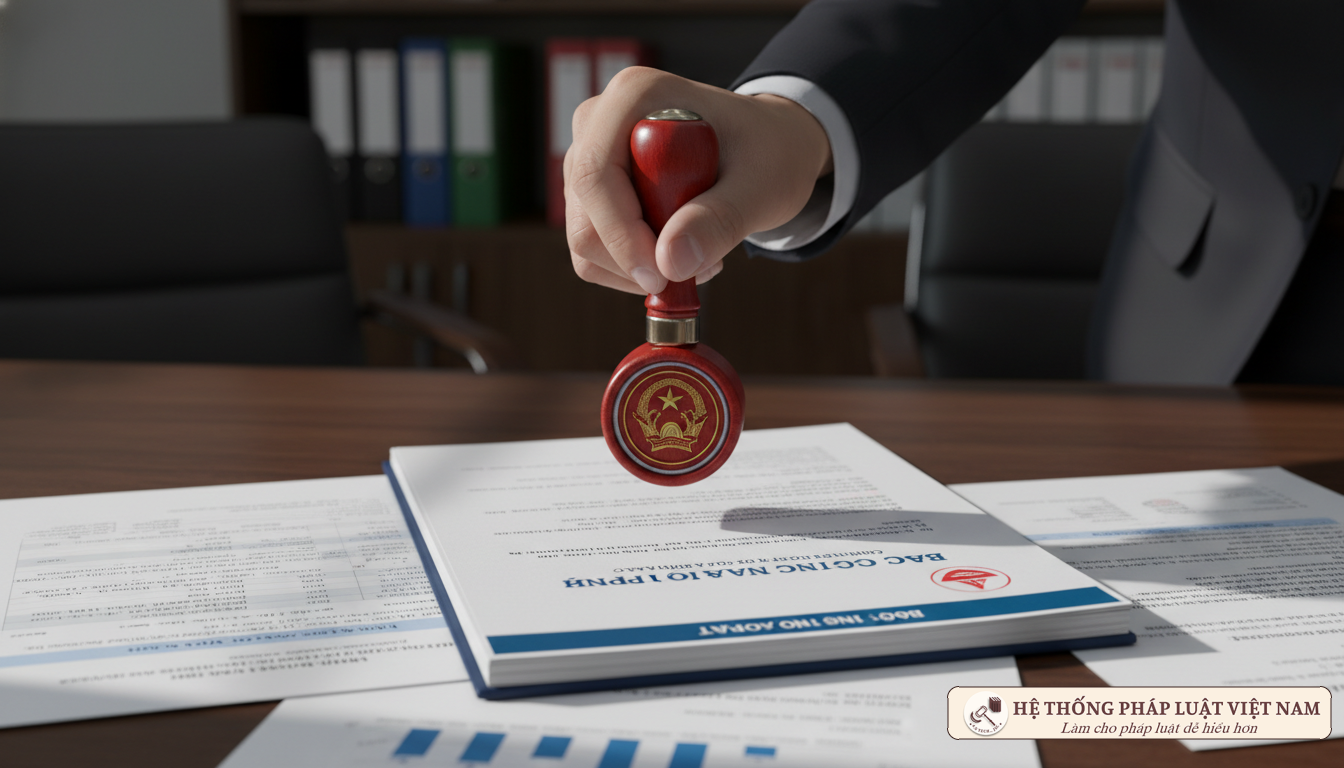 Đóng dấu hồ sơ thay đổi kế toán trưởng