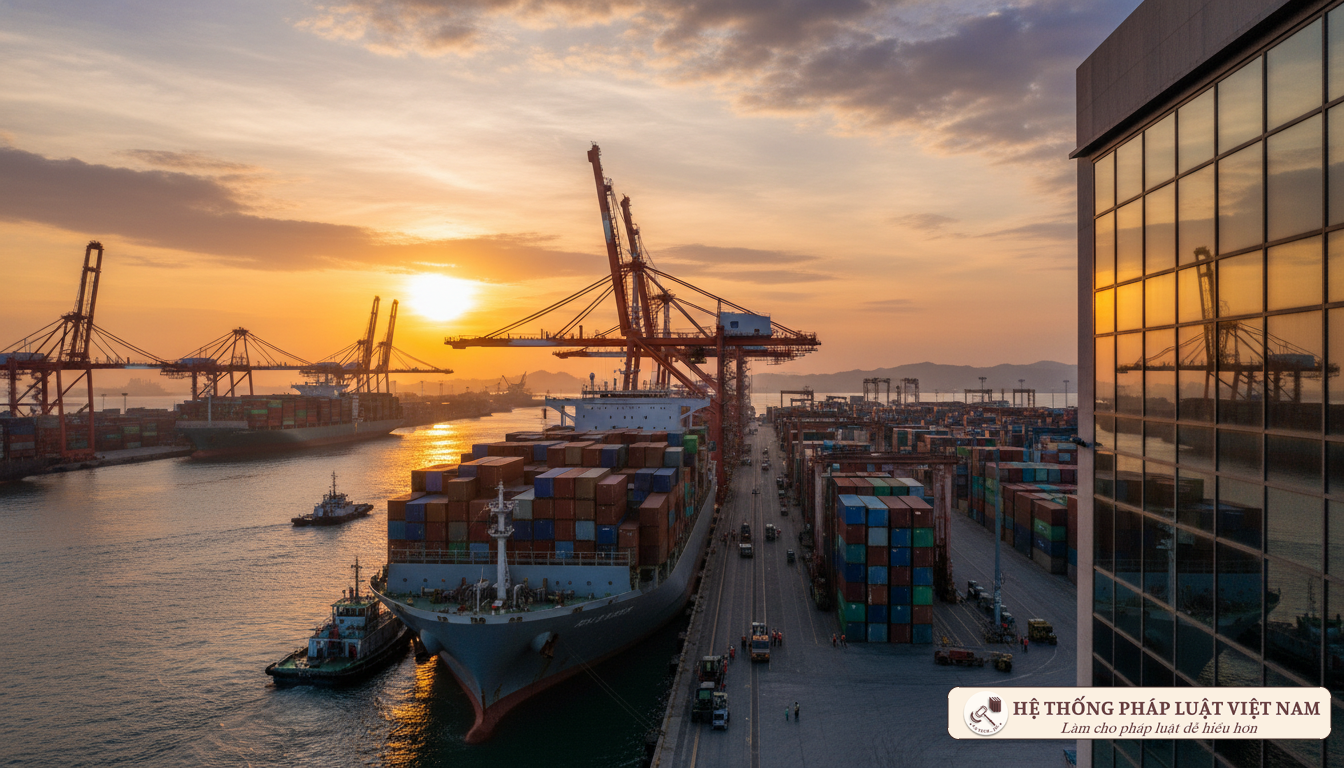 Cảng biển sầm uất tại Việt Nam với các tàu container