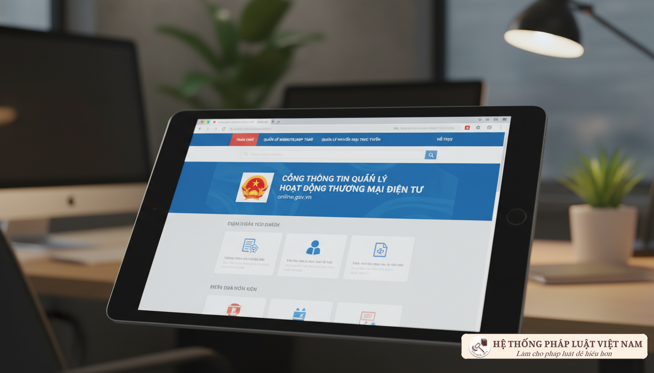 Quy trình thông báo website thương mại điện tử trực tuyến
