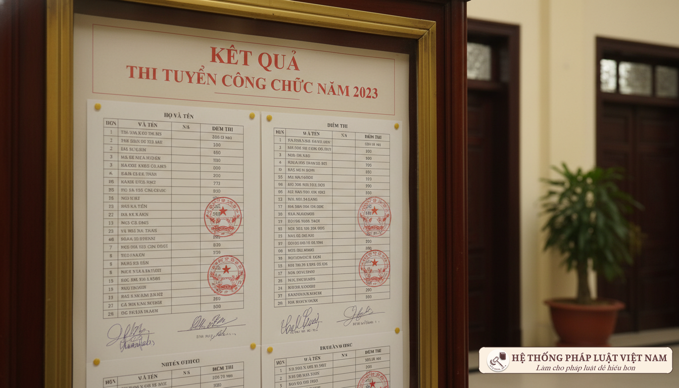 Niêm yết kết quả thi công chức