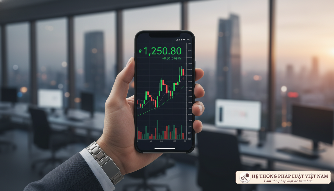 Biểu đồ chứng khoán VN-Index trên điện thoại