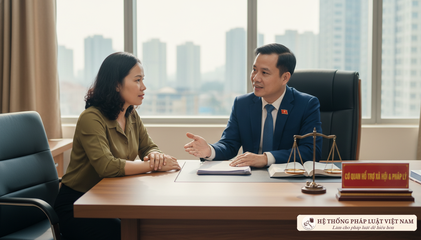 Cán bộ hướng dẫn chính sách an sinh xã hội