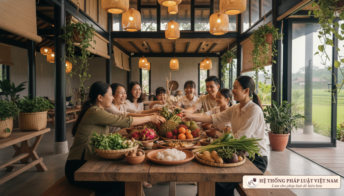 Gia đình nông dân hạnh phúc bên thành quả lao động