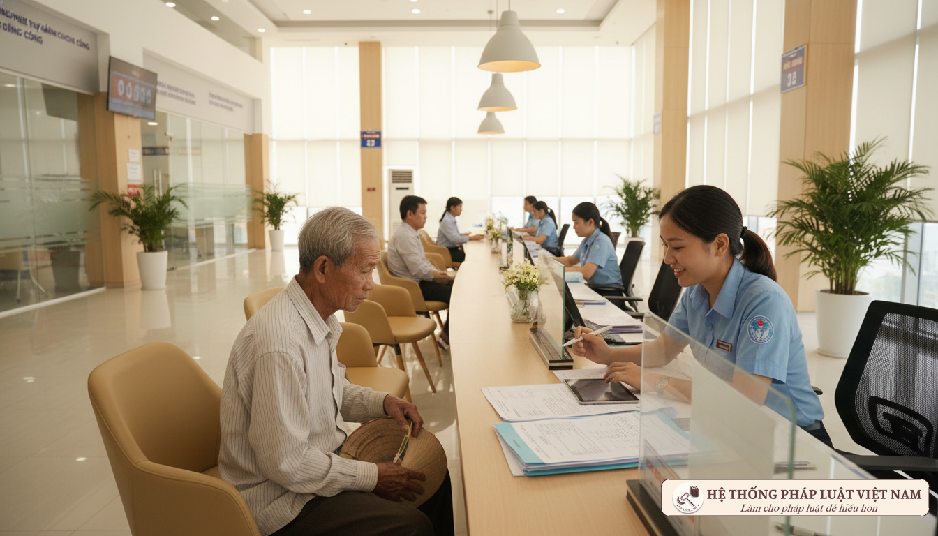Cán bộ hướng dẫn người dân làm thủ tục đất đai