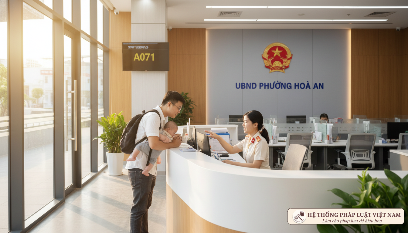 Cán bộ tư pháp hướng dẫn người dân làm thủ tục khai sinh