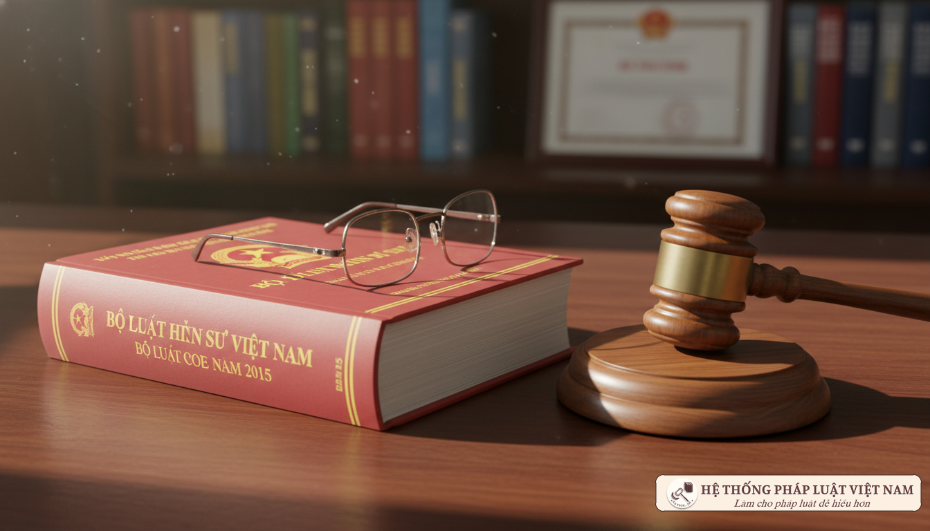 Bộ luật Hình sự 2015 trên bàn làm việc
