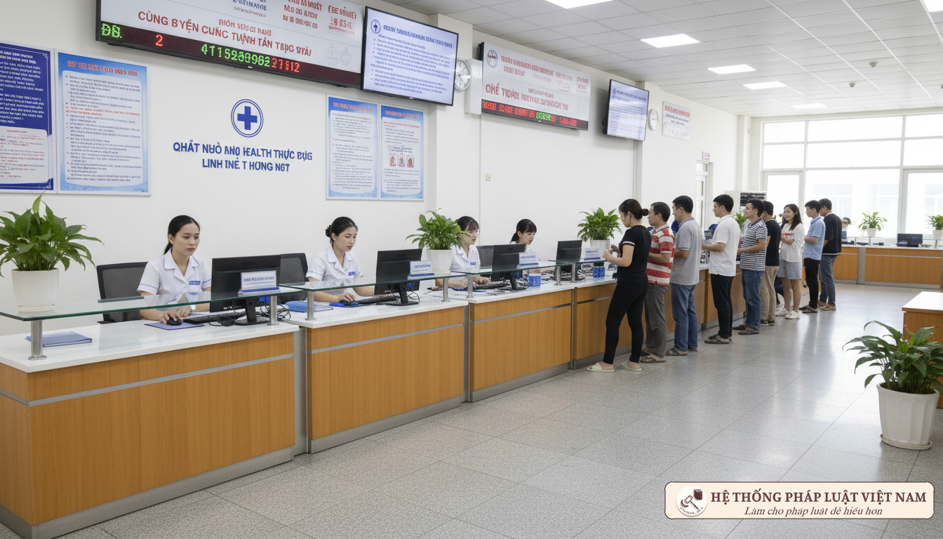 Quầy tiếp nhận bảo hiểm y tế tại bệnh viện