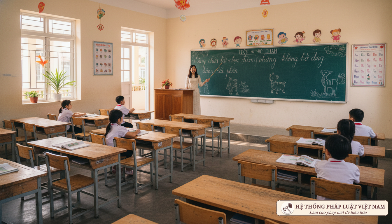 Lớp học tiểu học đạt chuẩn
