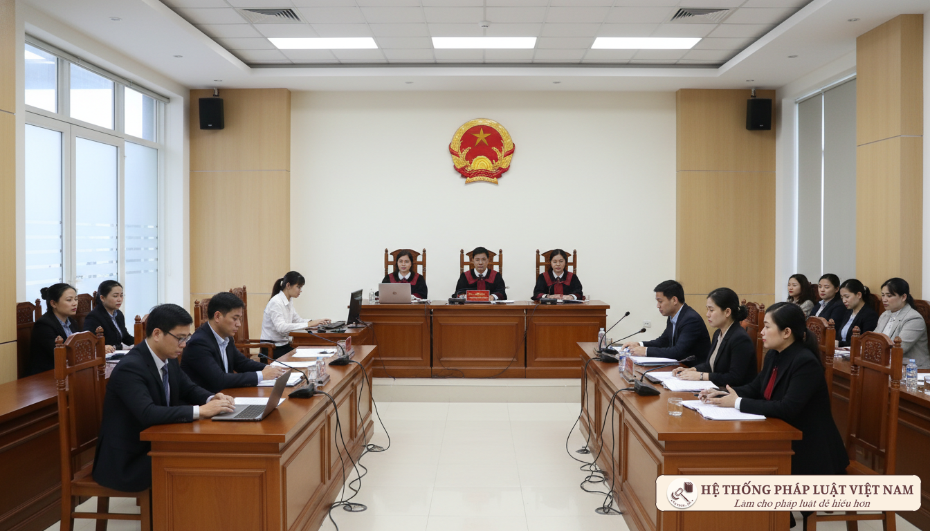 Phiên tòa xét xử tại Tòa án nhân dân Việt Nam