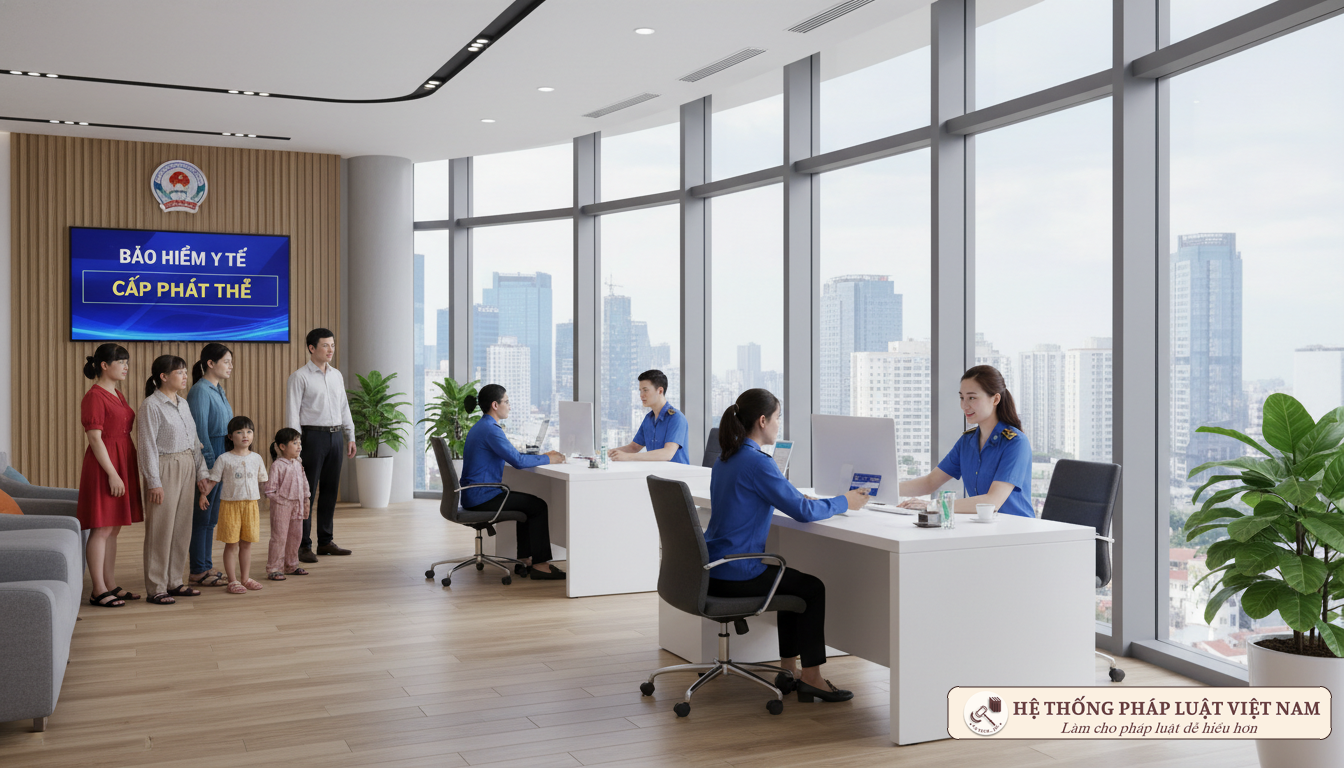 Cấp thẻ bảo hiểm y tế cho người dân vùng lũ