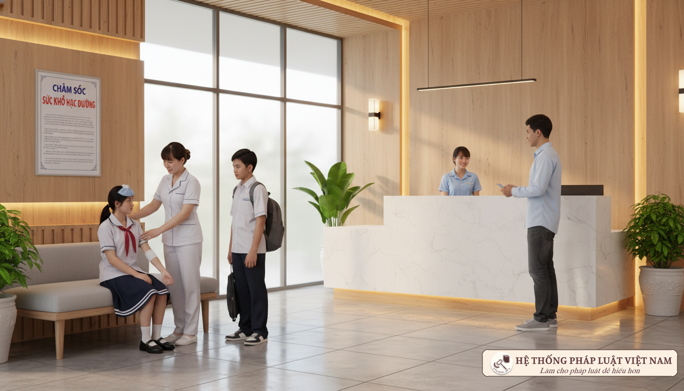 Học sinh được chăm sóc y tế tại trường học