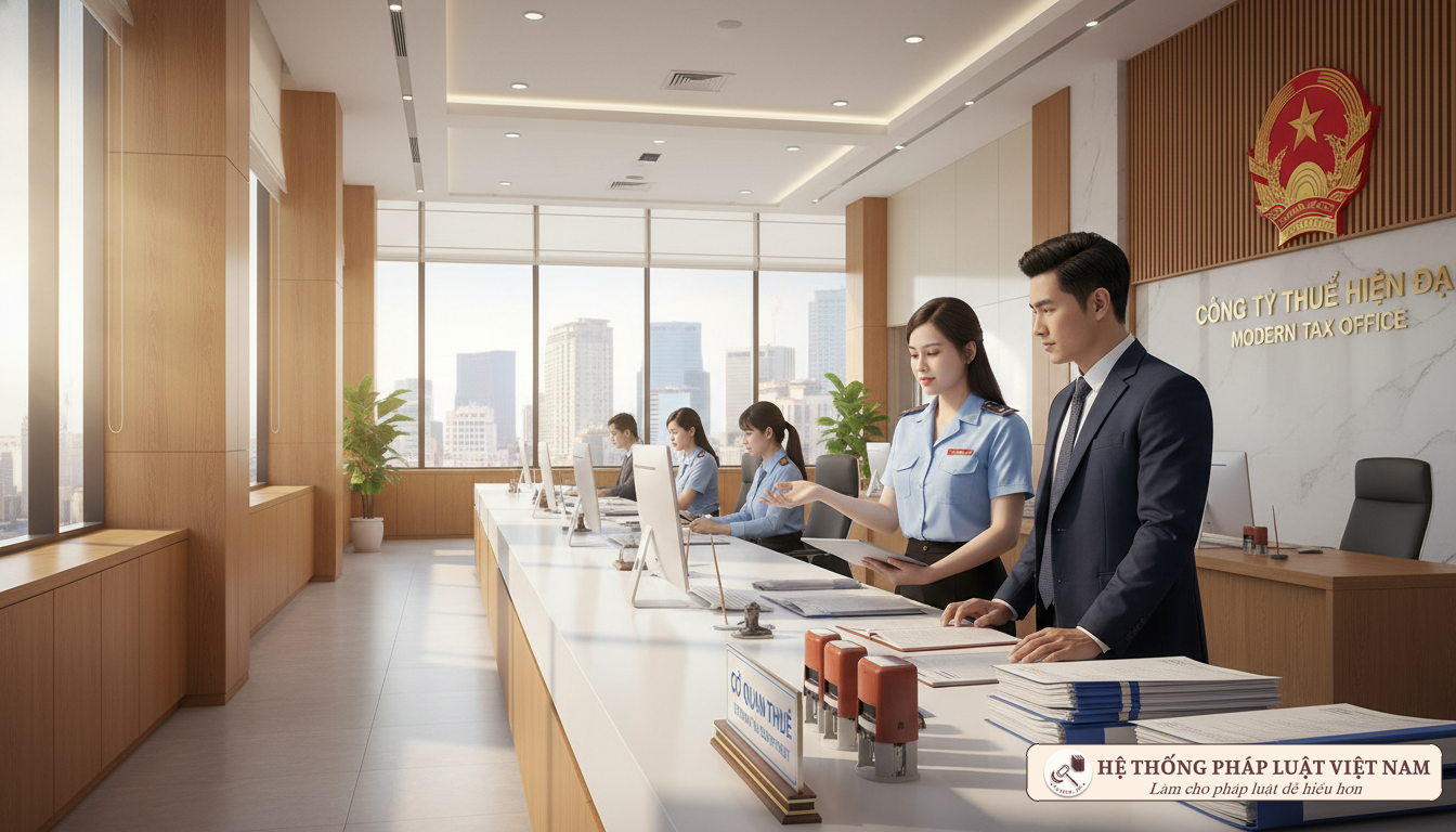 Cán bộ thuế hướng dẫn doanh nghiệp