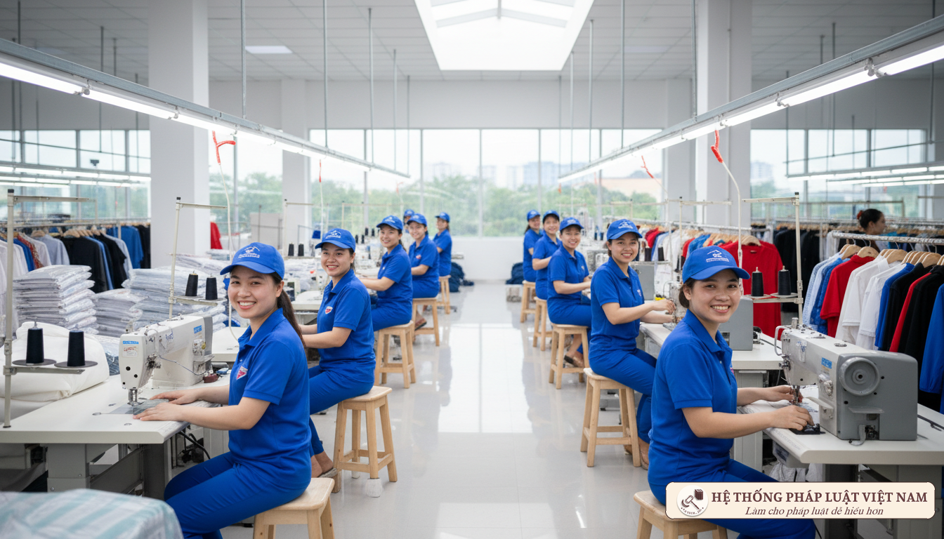 Lao động nữ tại nhà máy may mặc