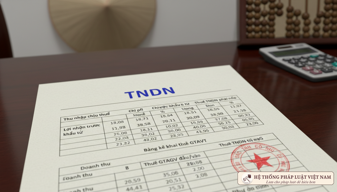 Bảng tính thuế TNDN ưu đãi