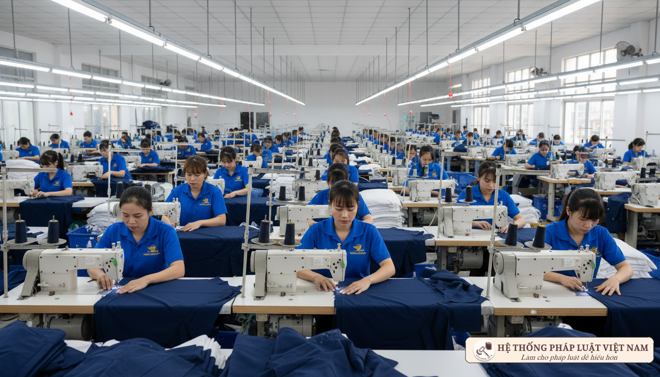 Công nhân may mặc tại nhà máy Việt Nam
