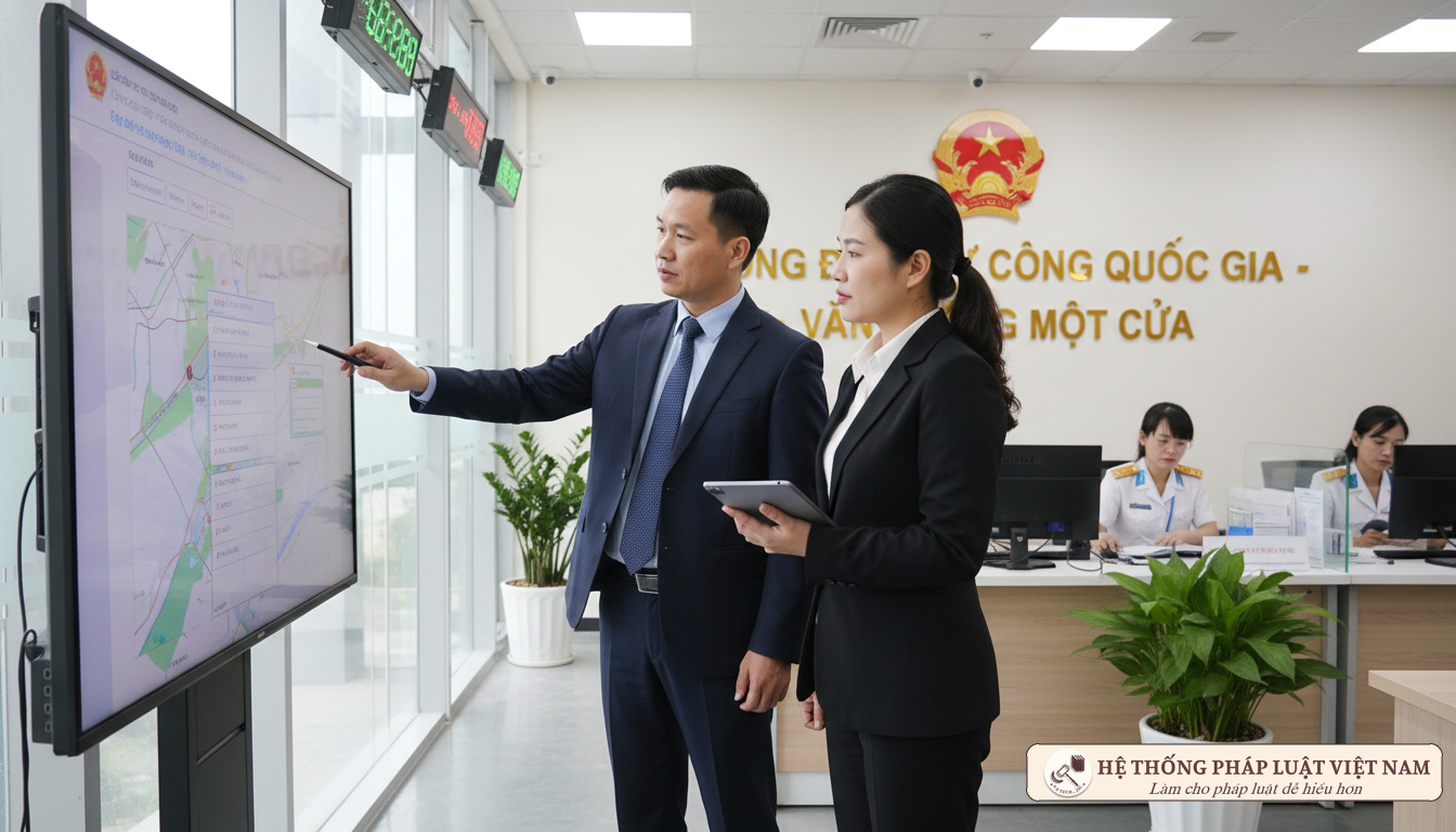 Cán bộ hướng dẫn tổ chức làm thủ tục đất đai