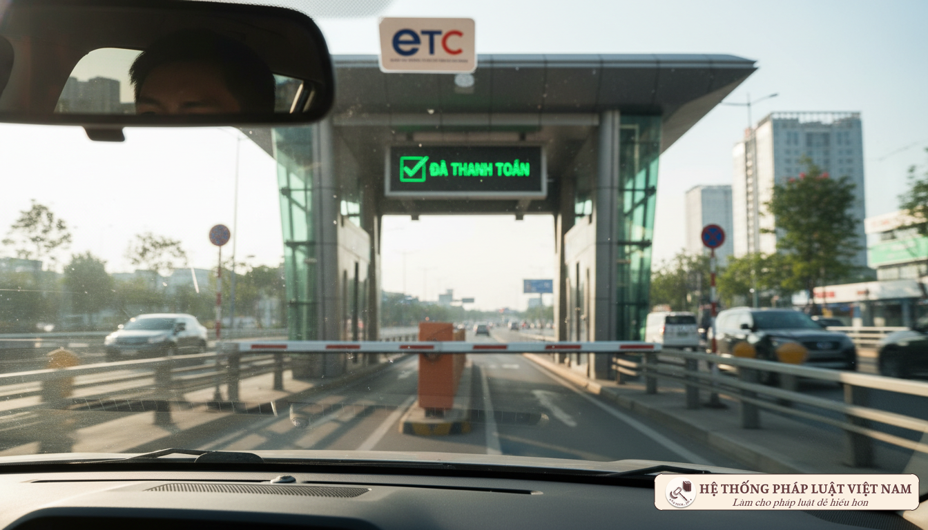 Thẻ định danh e-tag dán trên kính xe ô tô