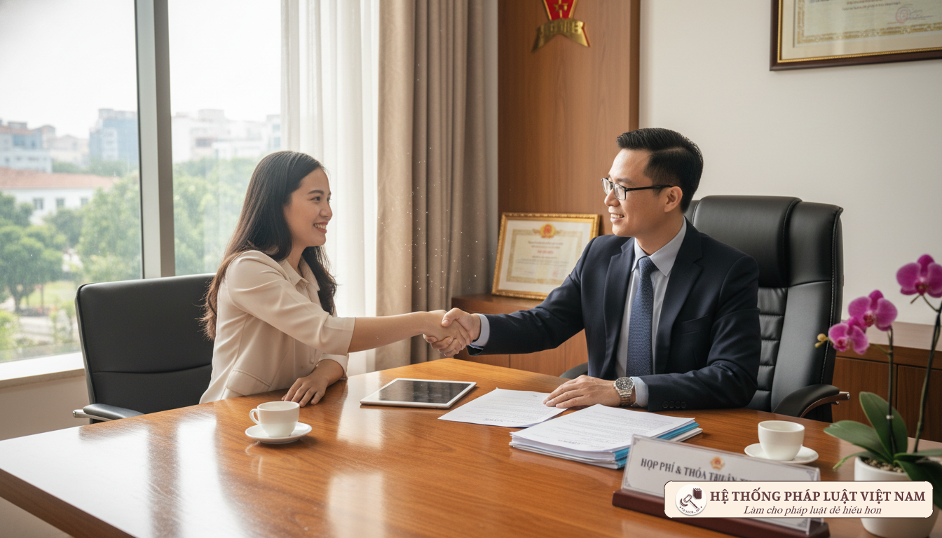 Phụ huynh và cán bộ trường học thảo luận về học phí