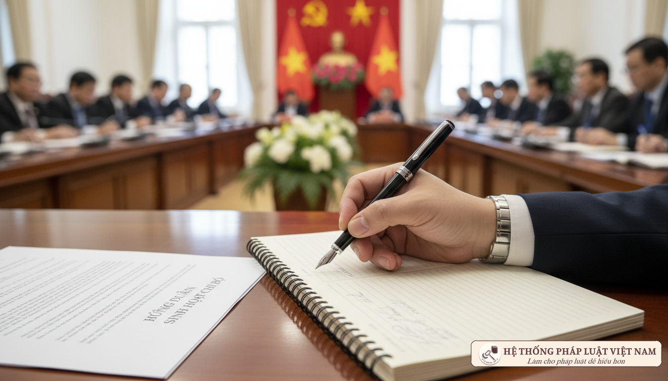 Quang cảnh buổi sinh hoạt chi bộ