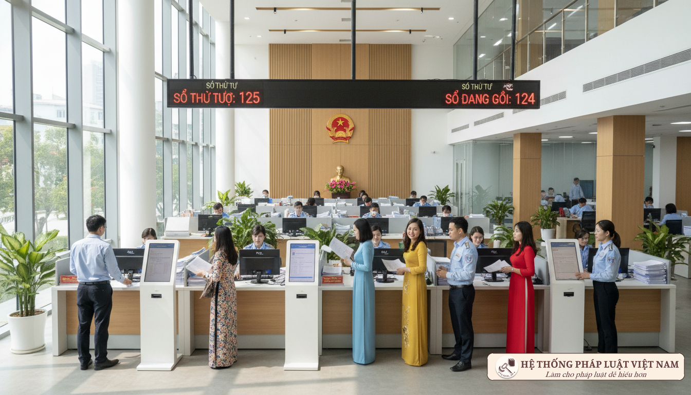 Cán bộ công chức làm việc tại văn phòng hành chính hiện đại ở TP.HCM