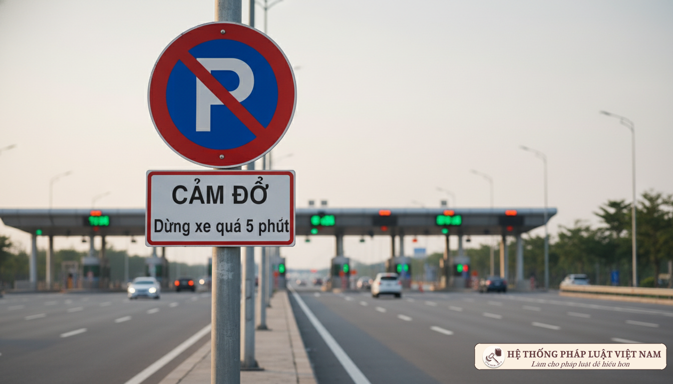 Biển báo cấm dừng xe quá 5 phút