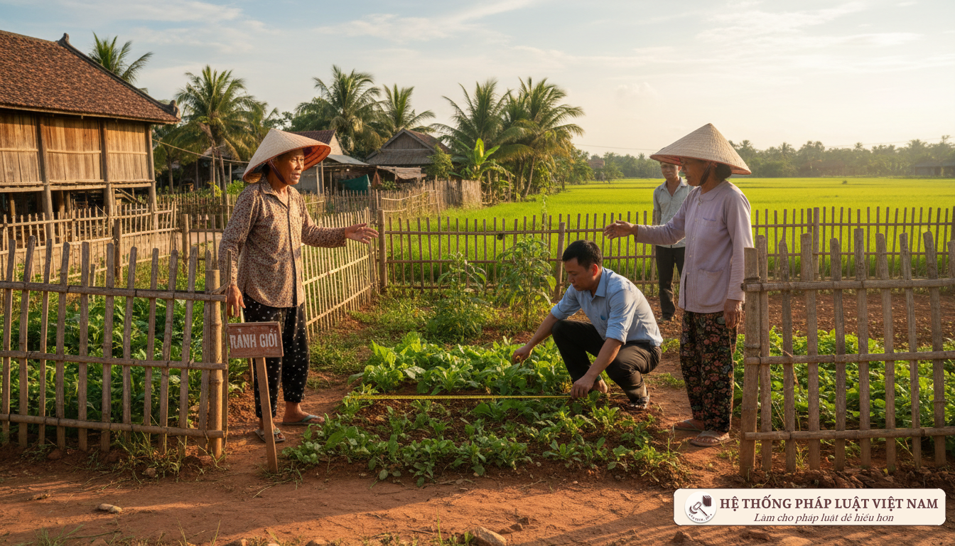 Xác định ranh giới đất tranh chấp thực tế