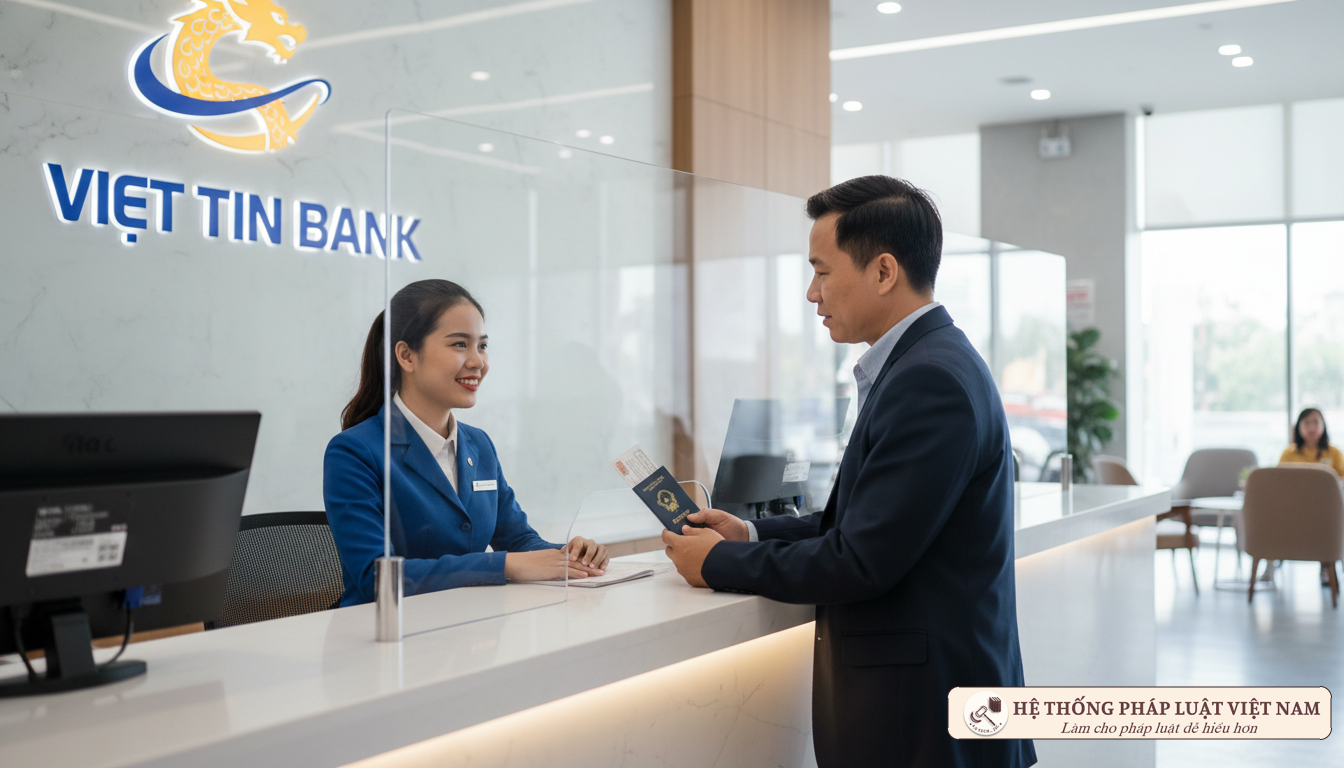 Nhân viên ngân hàng hỗ trợ khách hàng