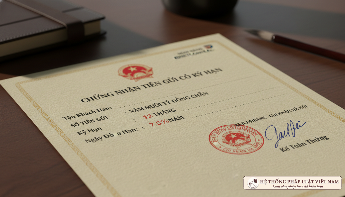 Mẫu chứng chỉ tiền gửi ngân hàng