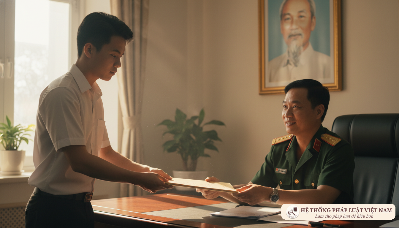 Thí sinh nộp hồ sơ sơ tuyển quân đội
