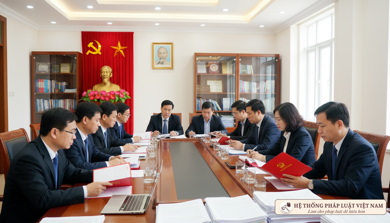 Cán bộ đảng viên nghiên cứu văn kiện