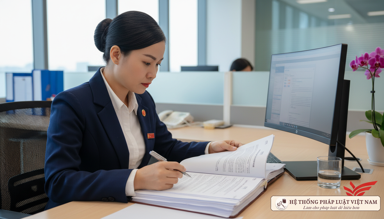 Cán bộ nghiên cứu văn bản pháp luật