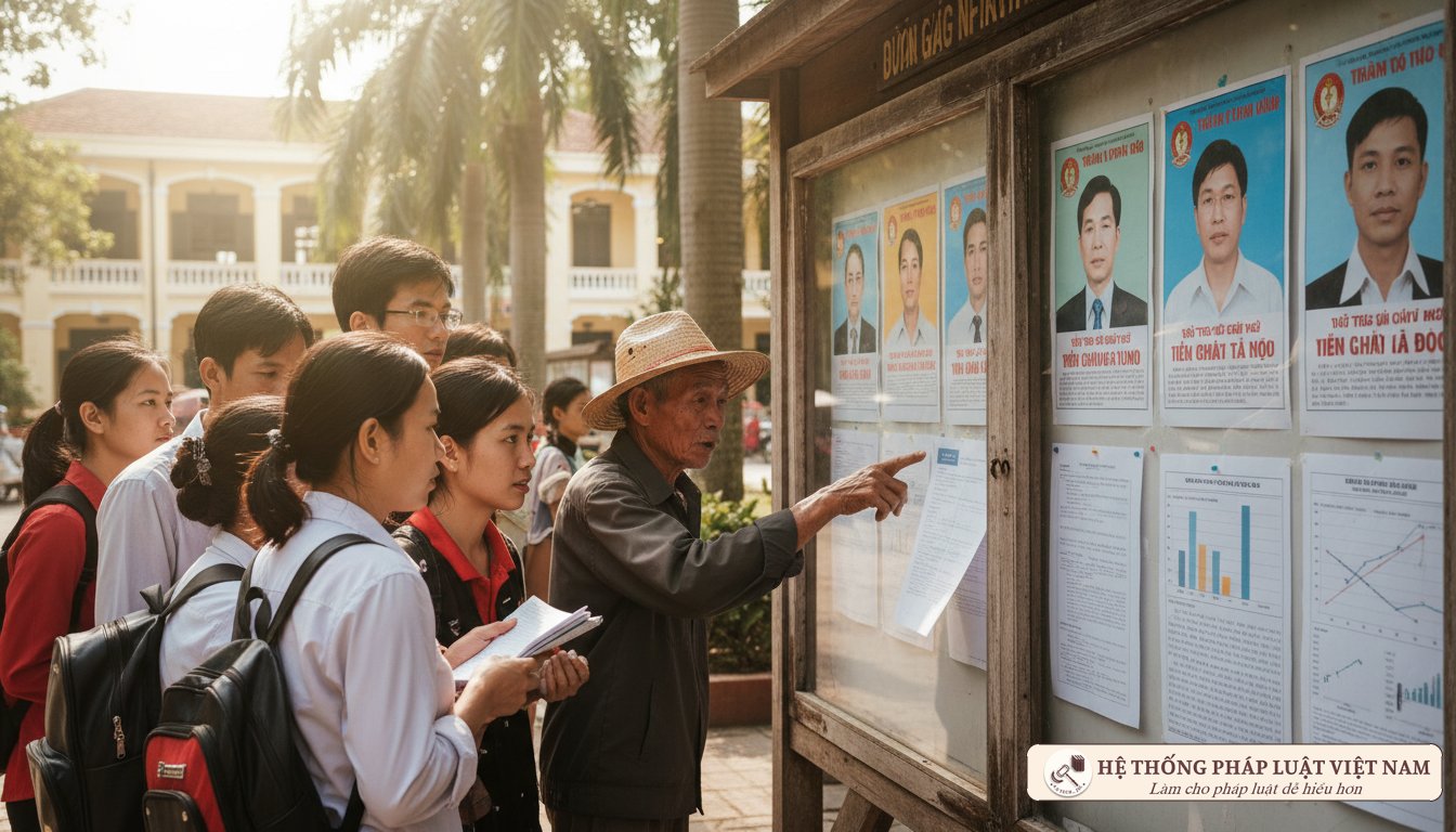 Cử tri tìm hiểu thông tin bầu cử