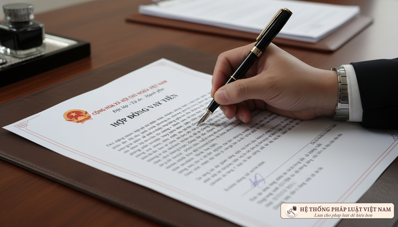Ký kết hợp đồng vay tiền