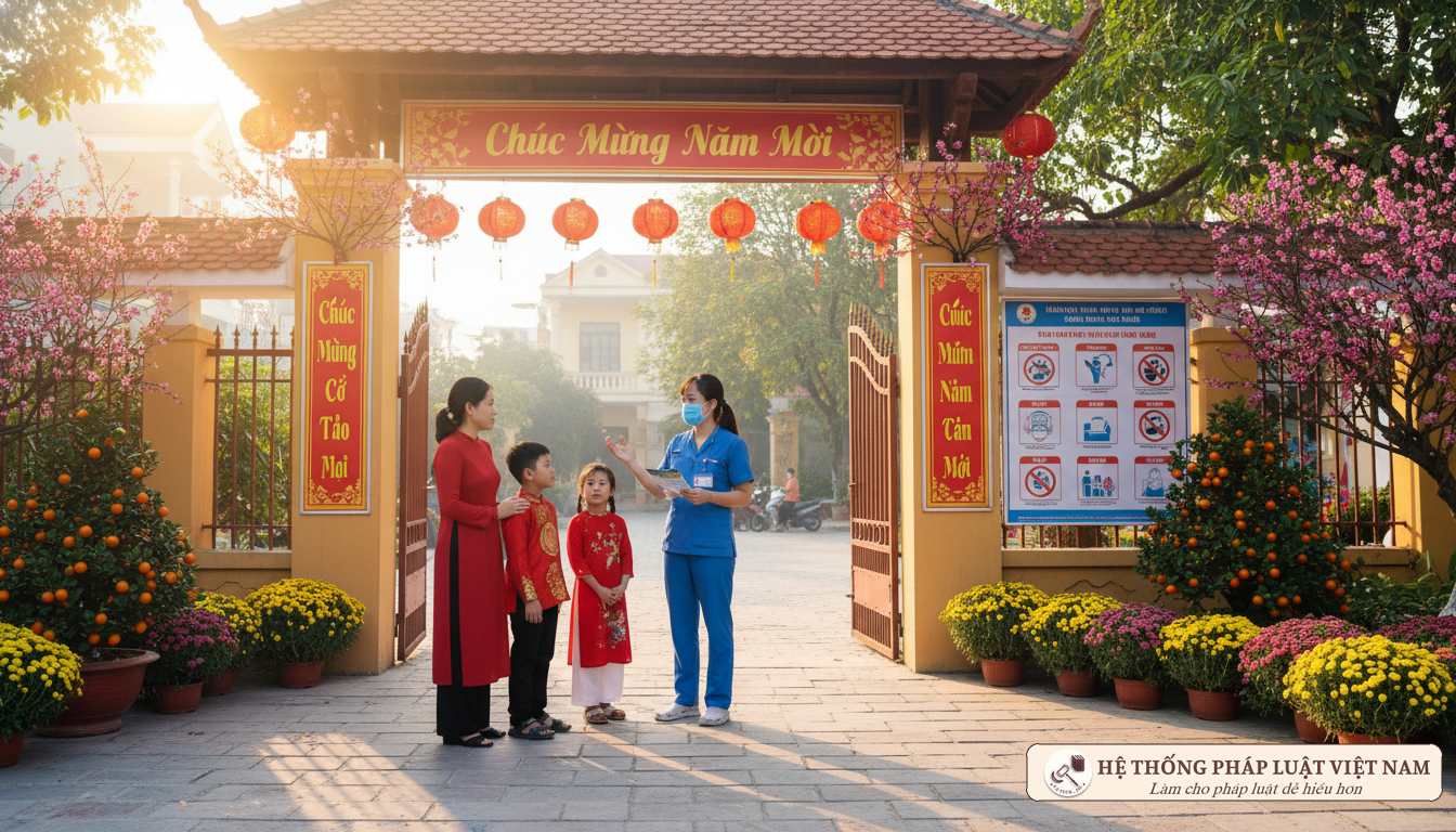 Cán bộ y tế hướng dẫn phòng dịch Tết 2022