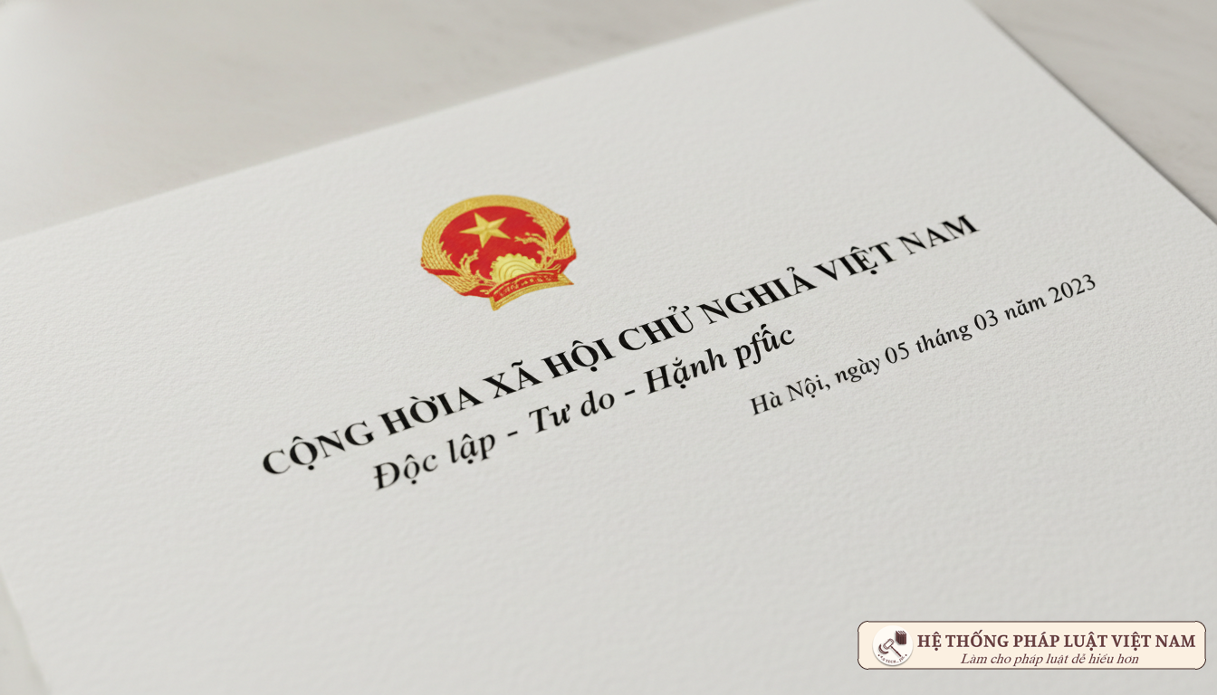 Mẫu ngày tháng năm chuẩn pháp luật Mẫu trình bày ngày tháng năm trên văn bản hành chính