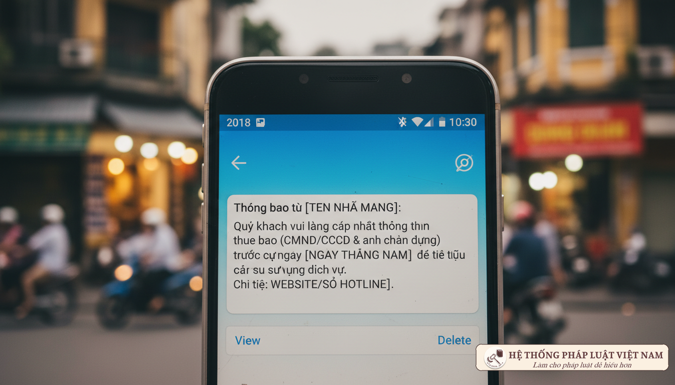 Tin nhắn SMS thông báo từ nhà mạng Viettel