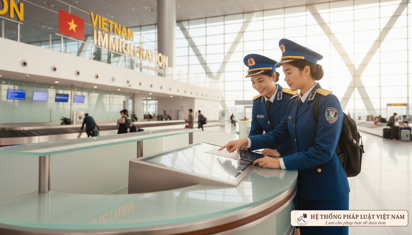 Cán bộ xuất nhập cảnh hướng dẫn thủ tục visa