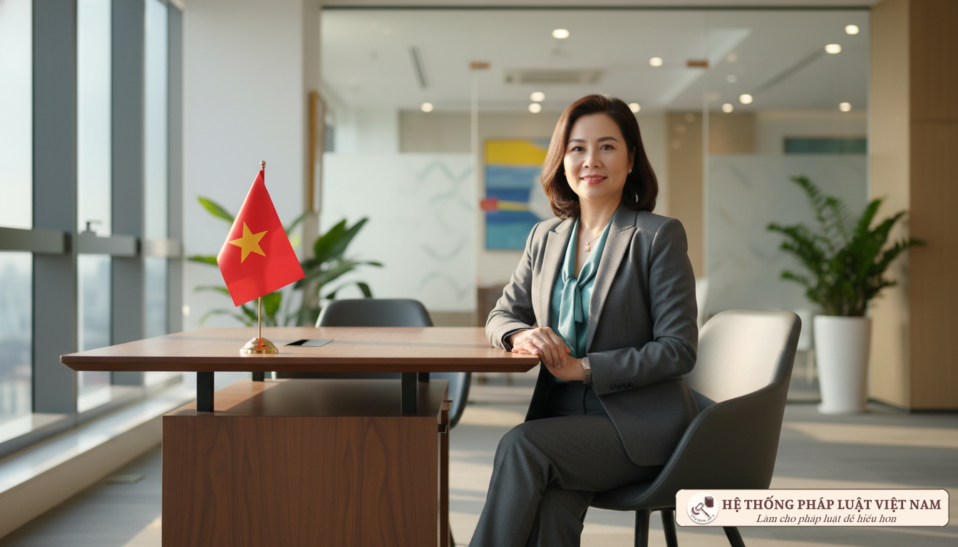 Cán bộ lãnh đạo nữ trong văn phòng hiện đại