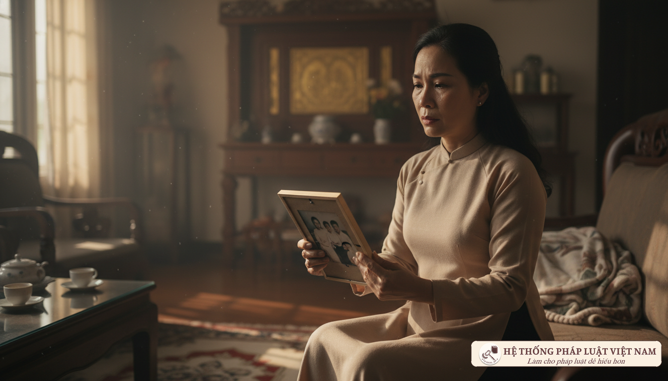 Người phụ nữ cô đơn trong căn phòng