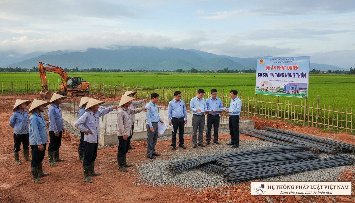 Họp dân về phương án thu hồi đất xây bể nước