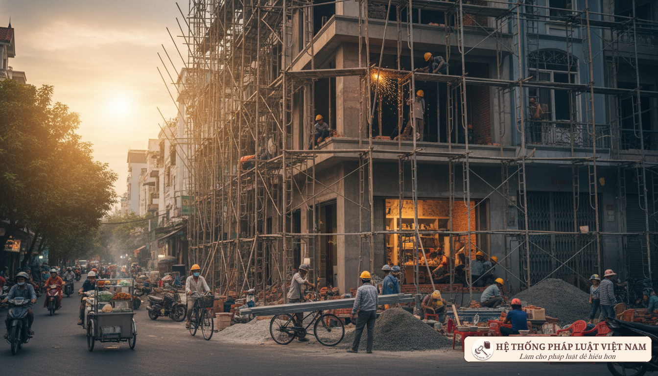 Xây dựng nhà ở riêng lẻ lấn chiếm không gian hàng xóm bị phạt nặng