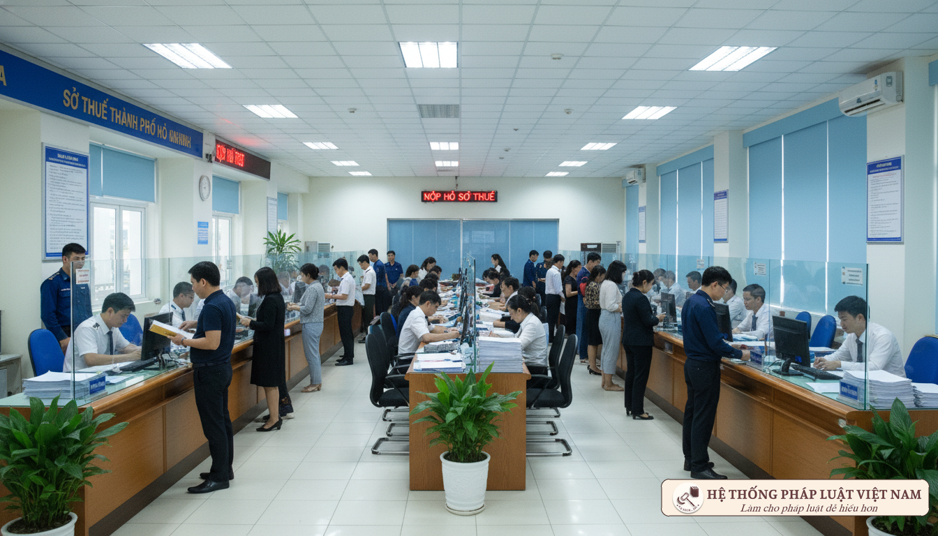 Cán bộ thuế hướng dẫn doanh nghiệp hoàn thiện hồ sơ khai thuế