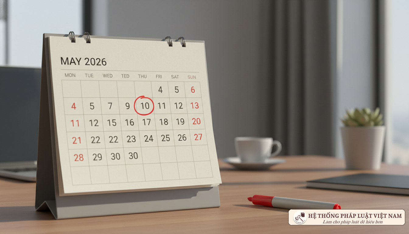 Lịch quyết toán thuế tháng 5 năm 2026