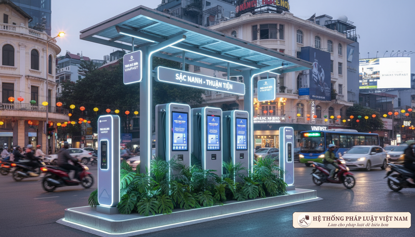 Trạm sạc xe điện hiện đại tại Hà Nội